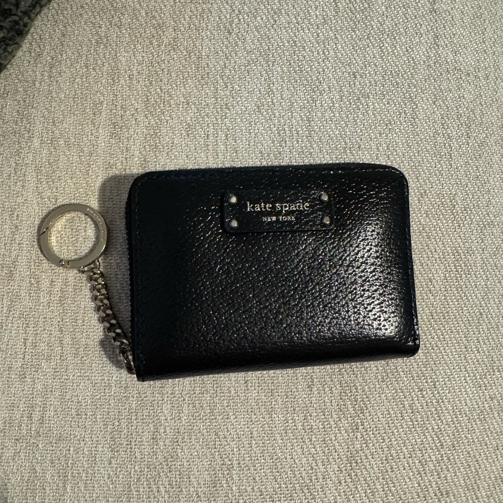 Kate Spade Black Textured Wallet with Keychain